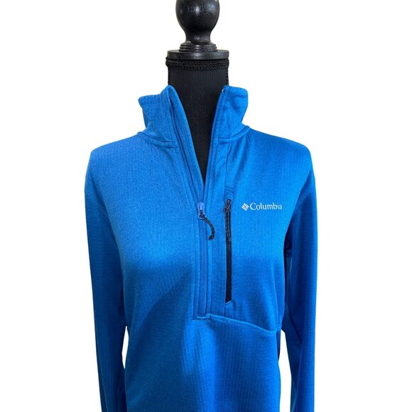 Columbia Men's Heather Indigo Park View 1/2 Zip Fleece Pullover S Outdoor Hiking - Picture 3 of 12